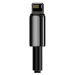 Kábel Baseus Tungsten Gold CALWJ-01, USB na Lightning 2.4A, 1m, čierny