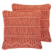 BELIANI, Sada 2 bavlnených vankúšov 45 × 45 cm oranžová AKKOY, 204843