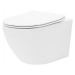 REA - Závesná WC misa vrátane sedátka Rimless Carlo Flat Mini biela REA-C2760