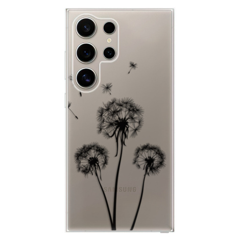 Odolné silikónové puzdro iSaprio - Three Dandelions - black - Samsung Galaxy S24 Ultra