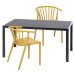 Súprava 2 žltých jedálenských stoličiek Capri a čierneho stola Viking - Bonami Essentials