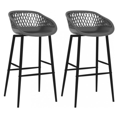 Barové stoličky 2 ks plast / kov Dekorhome Sivá,Barové stoličky 2 ks plast / kov Dekorhome Sivá vidaXL