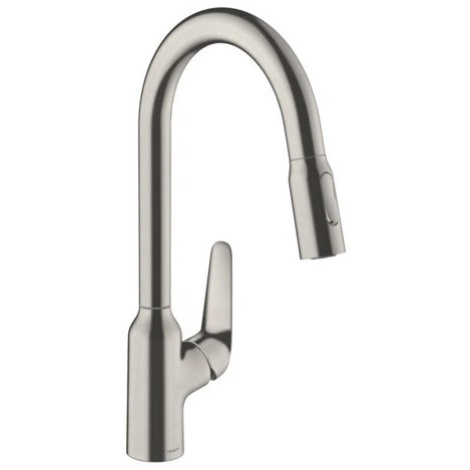 Drezová batéria Hansgrohe Focus s vyťahovacou spŕškou, 2 prúdy vzhled nerezu 71820800