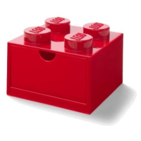 LEGO® stolný box 4 so zásuvkou - červená