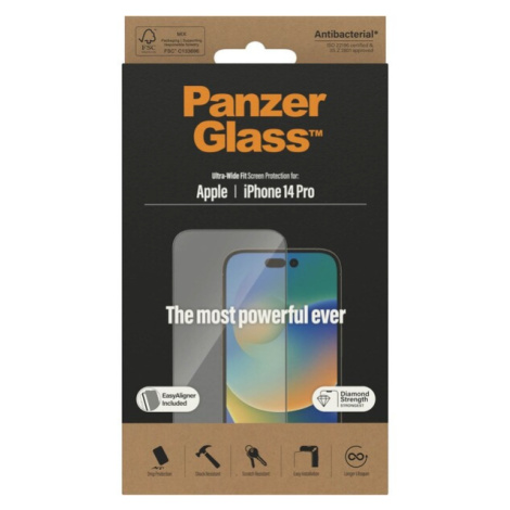 PanzerGlass™ Ultra-Wide Fit iPhone 14 Pro s inštalačným rámčekom