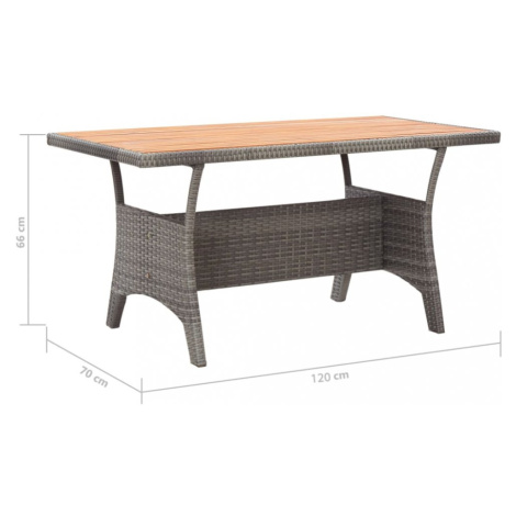 Záhradný stôl sivá / akácia Dekorhome 120 cm,Záhradný stôl sivá / akácia Dekorhome 120 cm vidaXL