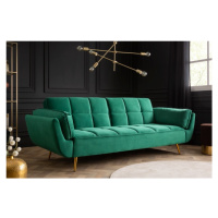Estila Art-deco dizajnová sedačka Rimadea v smaragdovozelenej farbe 215cm