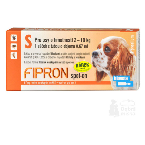 Fipron 67mg Spot-On Dog S sol 1x0,67ml Bioveta
