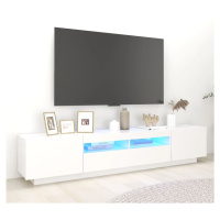 vidaXL TV skrinka s LED svetlami biela 200x35x40 cm