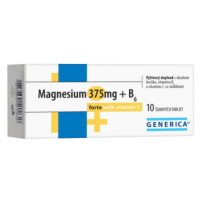 GENERICA Magnesium 375 mg + B6 forte s vitamínom C 10 šumivých tabliet
