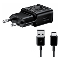 Sieťový nabíjací adaptér, 5V / 2000mA, zásuvka USB, kábel USB typu C, rýchle nabíjanie, Samsung,