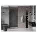 MEXEN/S - Velár posuvné sprchové dvere 110, transparent, čierna 871-110-000-01-70