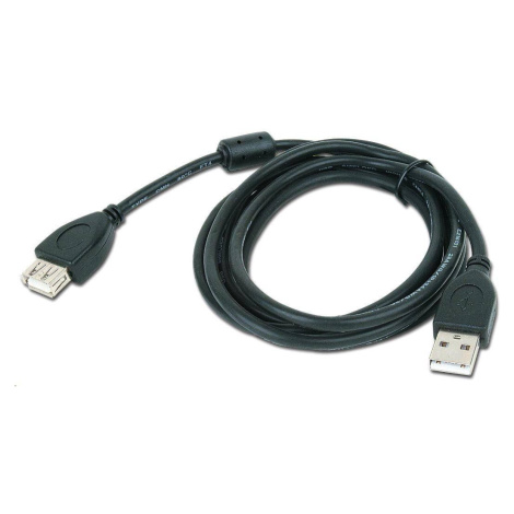 Kábel USB GEMBIRD 2.0 A-A predĺženie 1,8 m Premium (čierne, feritové, pozlátené kontakty)