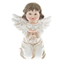 Biela soška anjela s knihou Dakls, výška 10,5 cm