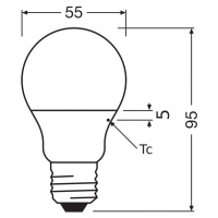 OSRAM LED Classic Star, matná, E27, 4,9 W, 2 700 K, 470 lm