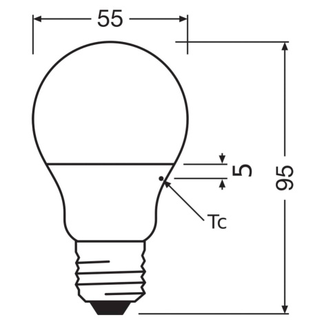 OSRAM LED Classic Star, matná, E27, 4,9 W, 2 700 K, 470 lm