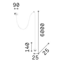 Ideal Lux Archimede Sfera LED závesné svietidlo, čierna farba, kov