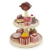 Drevené čokoládové torty Chocolate Bonbons Tender Leaf Toys so stojanom a voňavými zákuskami
