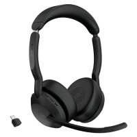 Jabra Evolve2 55/Stereo/ANC/USB-C/BT-USB/Bezdrôt/MS/Čierna