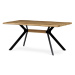 AUTRONIC HT-863 OAK Jedálenský stôl, 160x90x76 cm, MDF doska, 3D dekor divoký dub, kov, čierny l