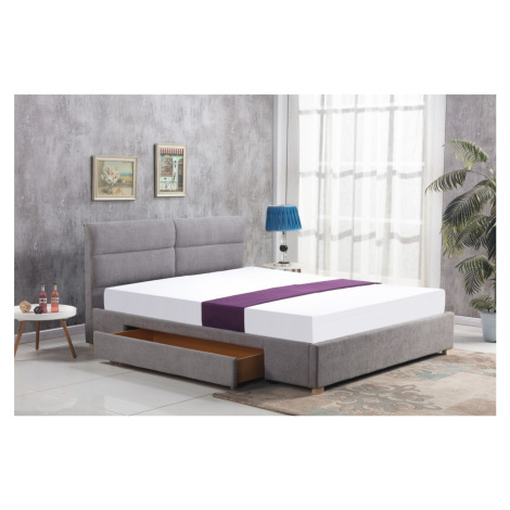 Čalúnená posteľ Dona 160x200 cm dvojlôžko - šedá Halmar