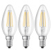 LED sviečková žiarovka E14 4W filament 2 700K 3 ks