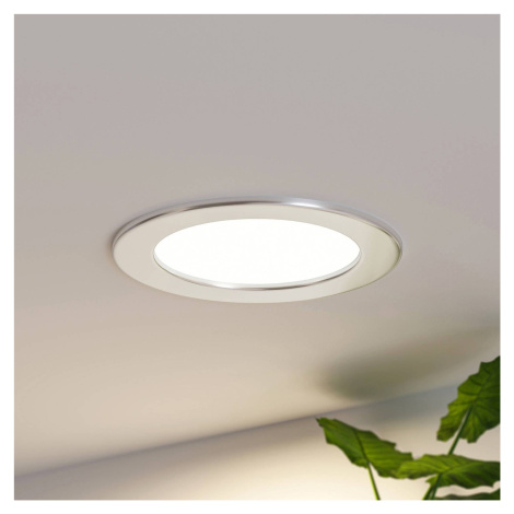 Prios LED vstavané svietidlo Cadance, strieborné, 17cm, 10ks, stmievateľné