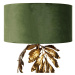 Vintage stojaca lampa starožitná zlatá so zeleným tienidlom - Linden