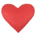 Bellatex Tvarovaný vankúšik Srdce bodky červená​, 42 x 48 cm