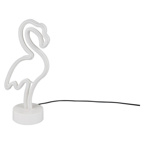 Biela LED stolová lampa (výška 29 cm) Flamingo - Trio