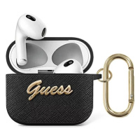 Obal Guess GUA3SASMK AirPods 3 cover black Saffiano Script Metal Collection (GUA3SASMK)