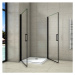 H K - Sprchovací kút BLACK SAFIR A2 100cm s dvoma jednokrídlovými dverami vrátane sprchovej vani