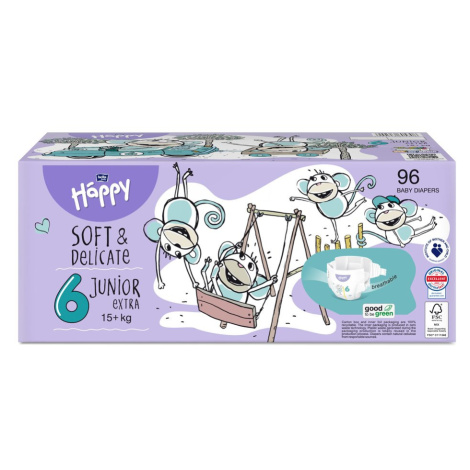 2x BELLA HAPPY Baby Plienky jednorazové Junior Extra Box 15+ kg 48 ks