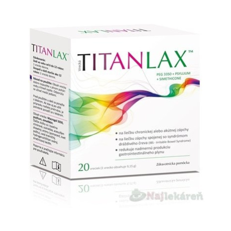 TITANLAX, prášok na liečbu zápchy, 20x9,15 g