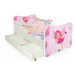 HALMAR Happy Fairy detská posteľ s roštom a matracom biela / kombinácia farieb
