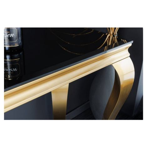 LuxD Dizajnová konzola Rococo 140 cm čierna / zlatá