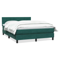 vidaXL Posteľný rám boxsping s matracom tmavozelený 140x210 cm zamat