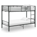 Poschoďová posteľ čierna kov 90 × 200 cm