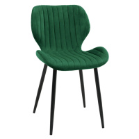 Sametová čalouněná prošívaná židle Apas zelená