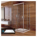 MEREO - Sprchovací set: LIMA, obdĺžnik, 100x80 cm, chróm  ALU, sklo Point, vanička liatá mramor 