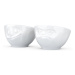 Sada 2 bielych porcelánových misiek na vajíčka 58products Happy & Hmpff