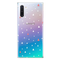 Odolné silikónové puzdro iSaprio - Abstract Triangles 02 - white - Samsung Galaxy Note 10
