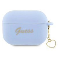 Púzdro Guess AirPods Pro 2 cover blue Silicone Charm Heart Collection (GUAP2LSCHSB)