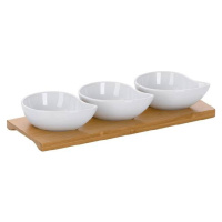 Servírovacie misky PHILIPA 4ks, porcelán/bambus, 26x10x4,5cm - Kela - Kela