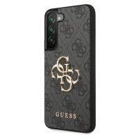 Guess PU 4G Metal Logo Zadný Kryt pre Samsung Galaxy S23 Grey