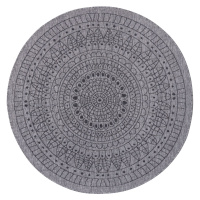 Kusový koberec Twin-Wendeteppiche 105476 Night Silver kruh – na ven i na doma - 200x200 (průměr)