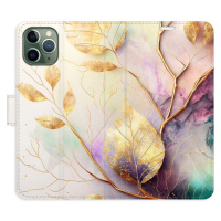 Flipové puzdro iSaprio - Gold Leaves 02 - iPhone 11 Pro
