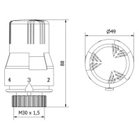 Mexen Mexen, termostatická hlavica M30x1,5mm, antracitová, W908-002-66