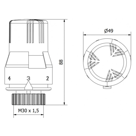 Mexen Mexen, termostatická hlavica M30x1,5mm, antracitová, W908-002-66