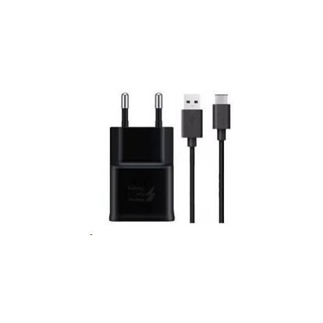 Samsung sieťová nabíjačka EP-TA200EBE + EP-DG970BBE, USB-C, 15 W, čierna - bulk